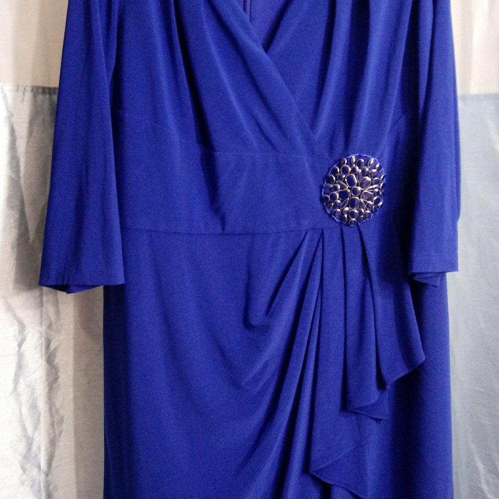 Beautiful blue faux wrap dress